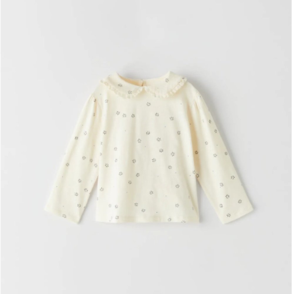 PETER PAN COLLAR PRINT TOP